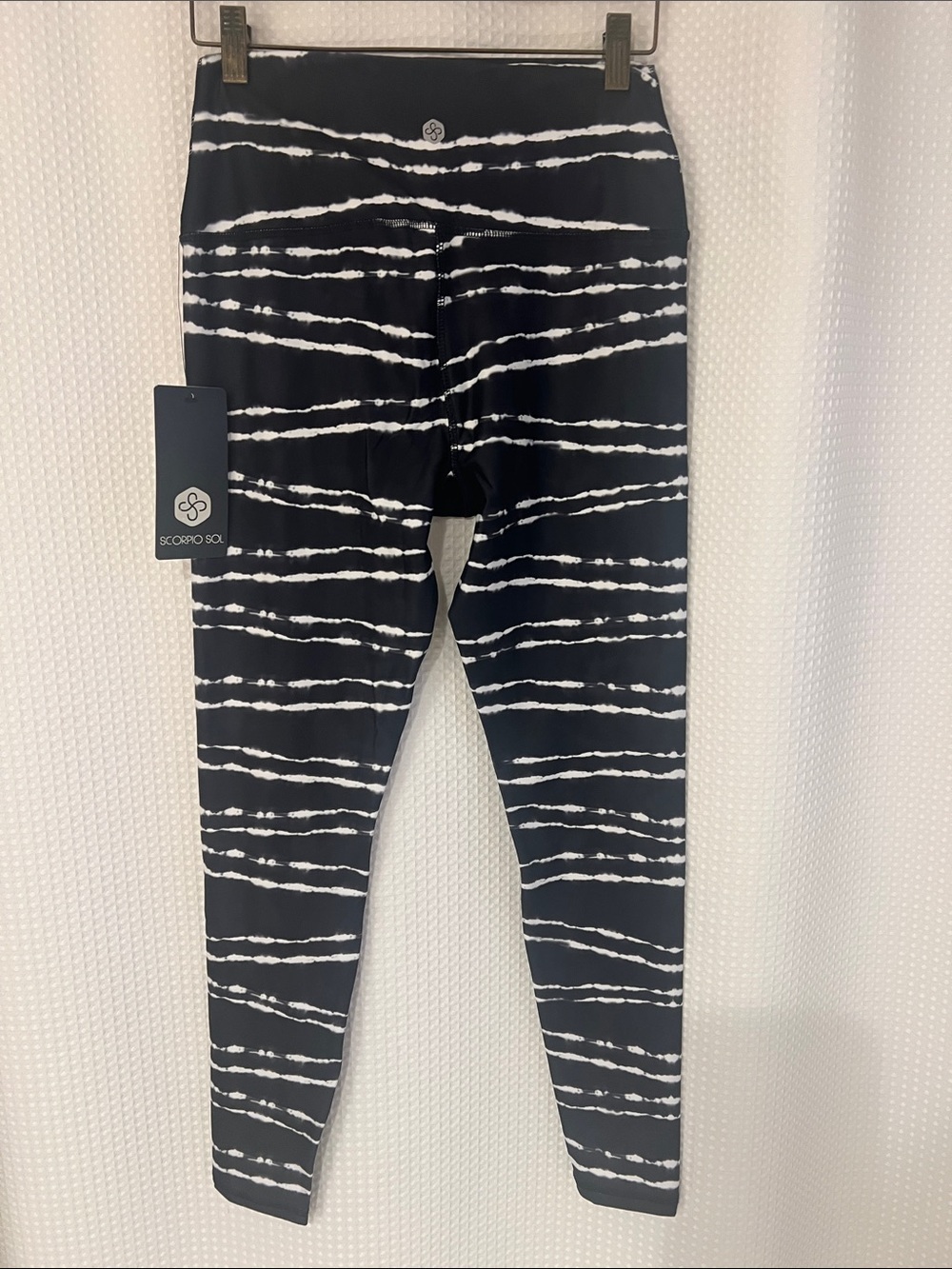 Scorpio Sol Black and White Stripe Tie-Dye women’s Leggings